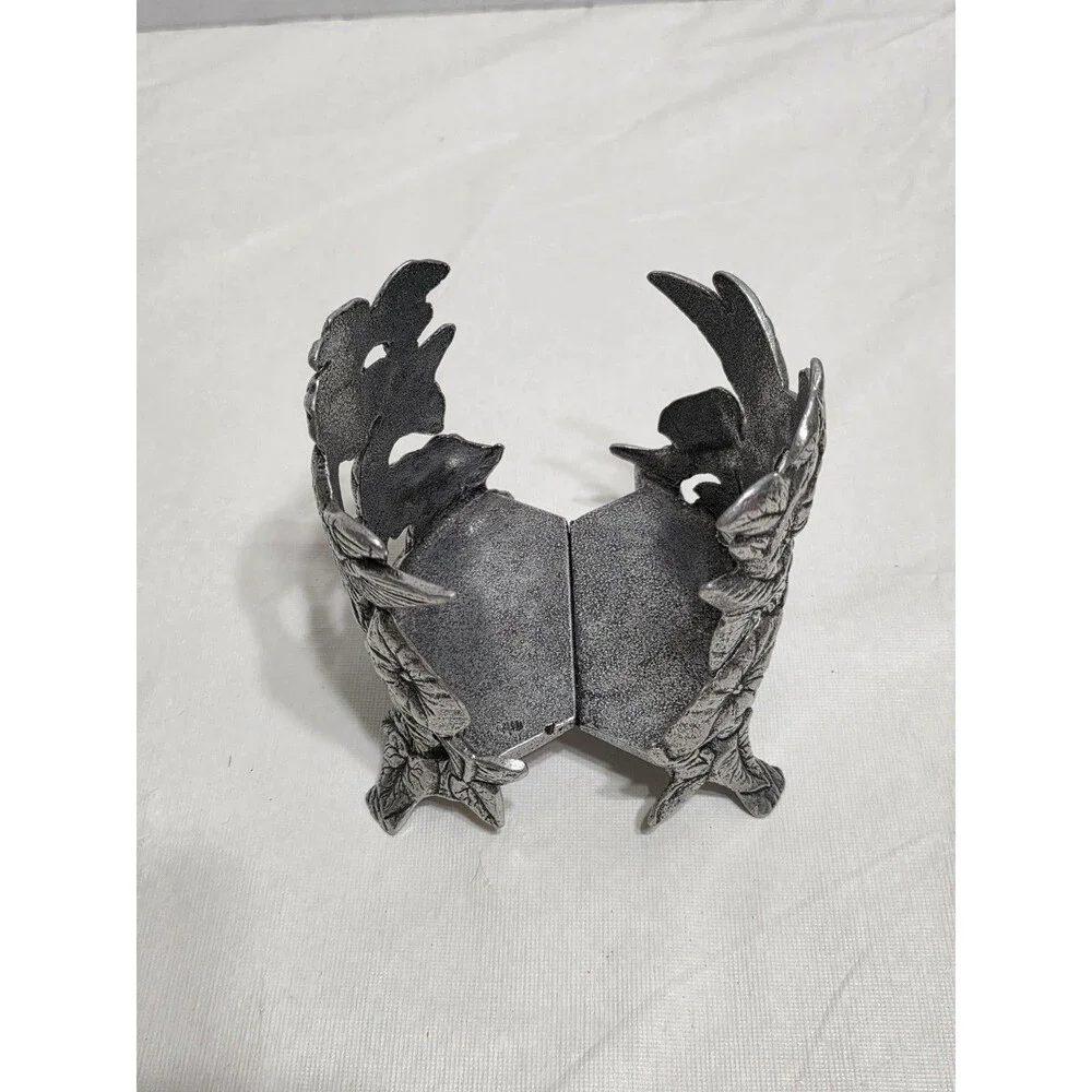 Hummingbird Silver Colored Pewter Metal Candle Holder 6
